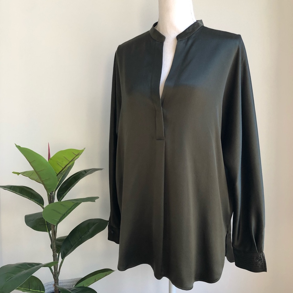 Vince Silk Vneck Blouse